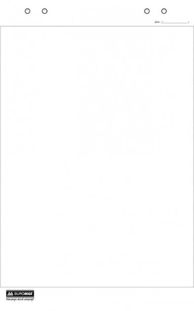 Блок паперу для фліпчартів BUROMAX, 20 аркушів, без лініювання, 64 х 90 см